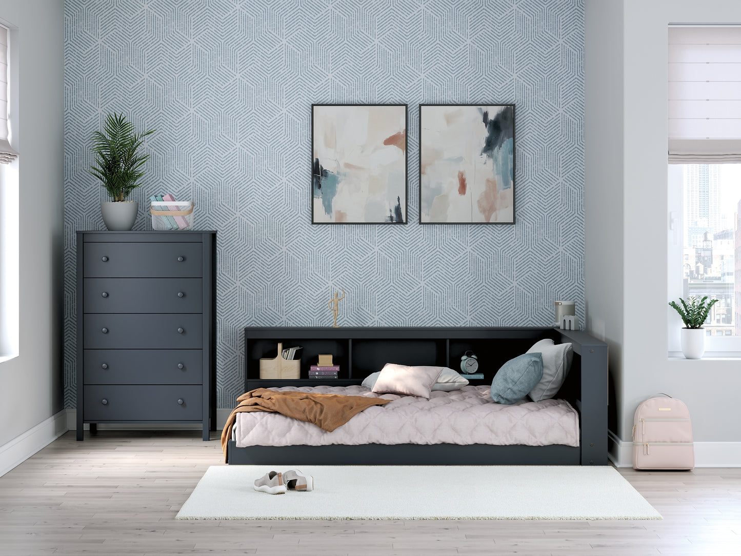 Simmenfort Bookcase Storage Bed