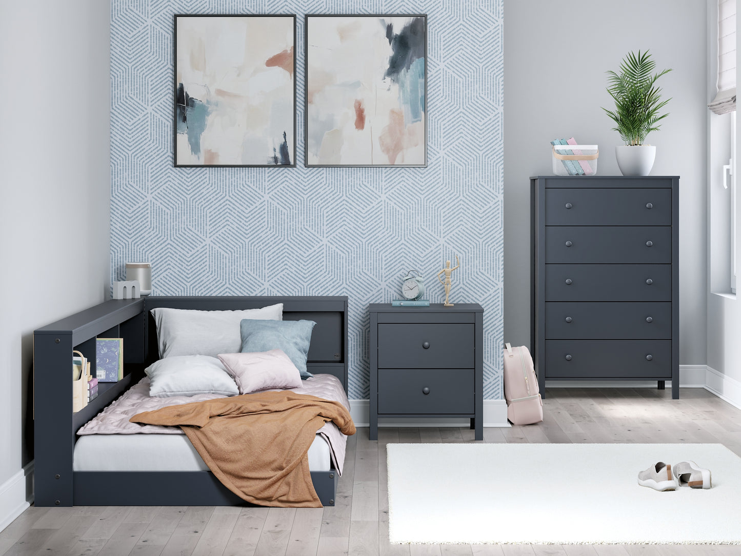 Simmenfort Bookcase Storage Bed